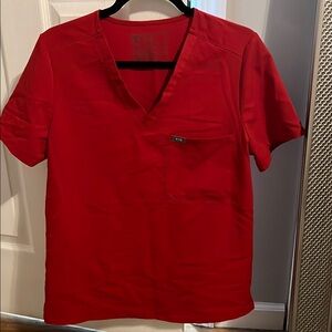 Figs women red scrub top